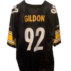 Vintage Steelers Gildon Reebok On Field NFL Football Jersey #92 Large Home Black
